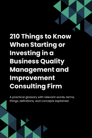 210 Things to Know When Starting or Investing in a Business Quality Management and Improvement Consulting Firm