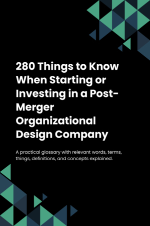 260 Things to Know When Starting or Investing in a Post-Merger Organizational Design Company