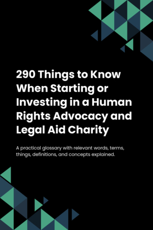 290 Things to Know When Starting or Investing in a Human Rights Advocacy and Legal Aid Charity