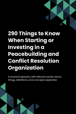 290 Things to Know When Starting or Investing in a Peacebuilding and Conflict Resolution Organization